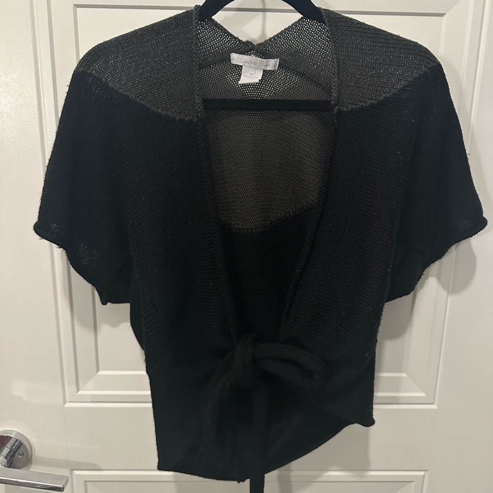 Charlotte Russe black with gray cardigan size M for women pre-owned
